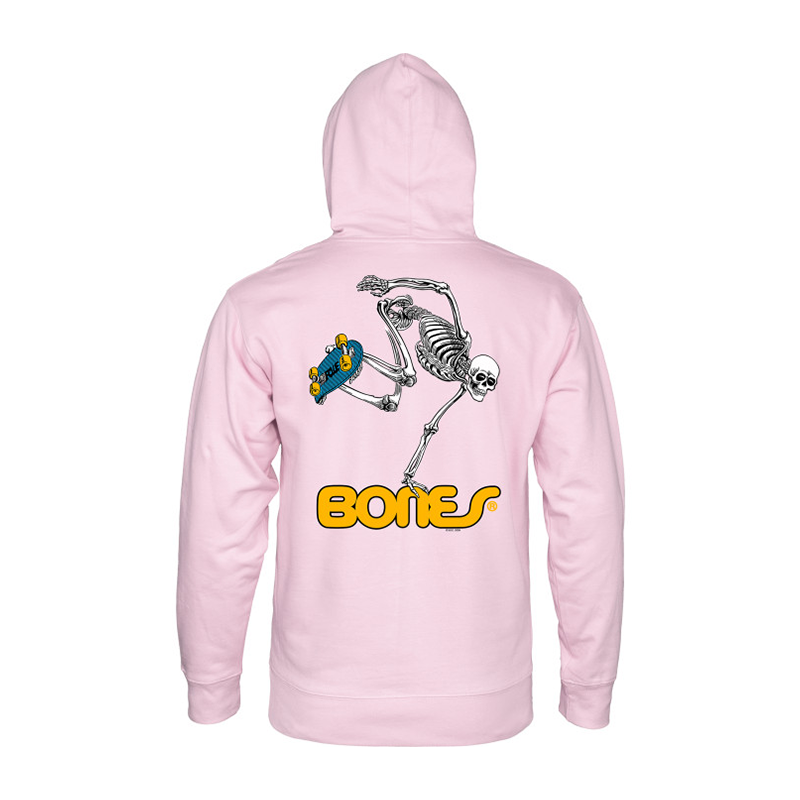 Powell Peralta Skateboard Skeleton Hooded Sweatshirt Light Pink