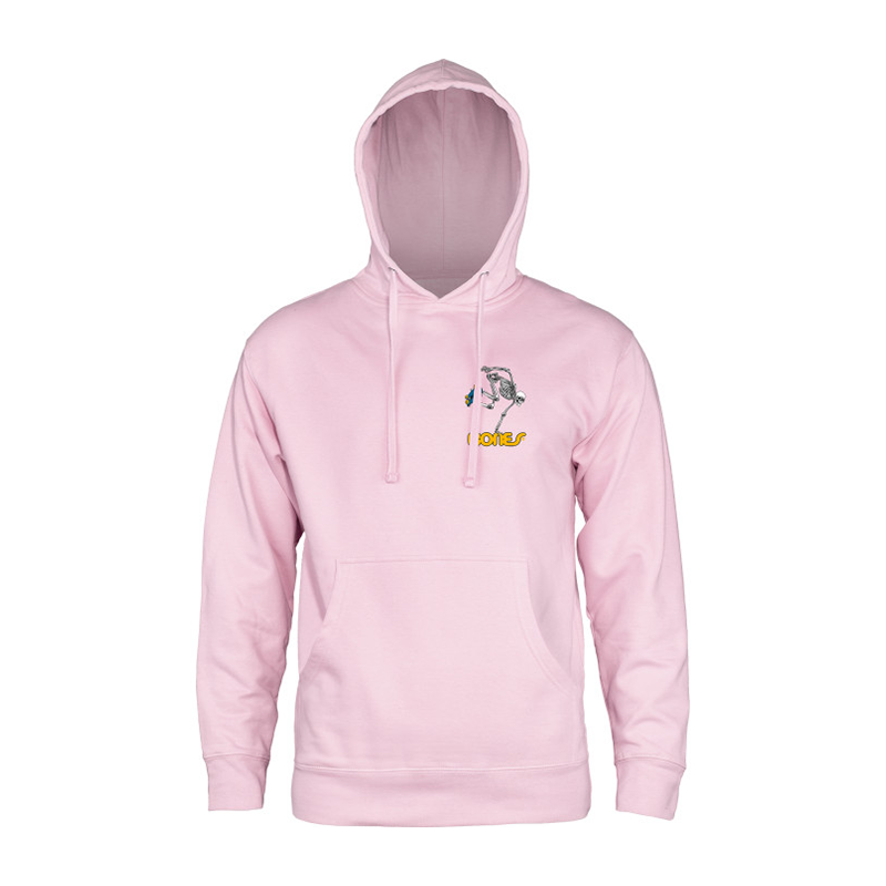 Powell Peralta Skateboard Skeleton Hooded Sweatshirt Light Pink