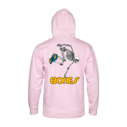Powell Peralta Skateboard Skeleton Hooded Sweatshirt Light Pink