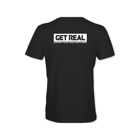 Get Real Support Tee - Black/White