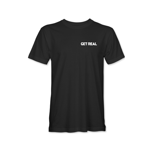 Get Real Support Tee - Black/White