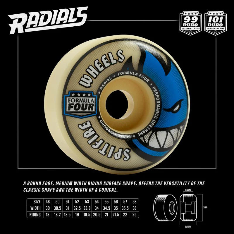 SPITFIRE FORMULA FOUR RADIALS 56MM 99D (Set of 4)