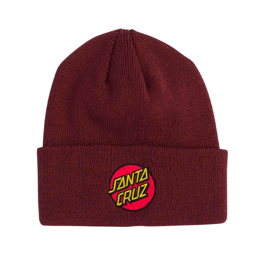Classic Dot Beanie Long Shoreman Hat Maroon OS