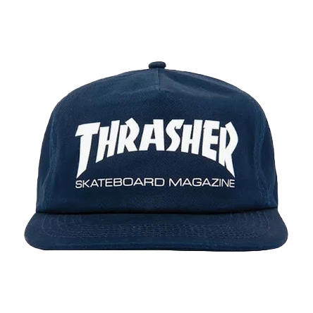 THRASHER SKATE MAG SNAPBACK HAT NAVY/WHITE [verified-image:6da9d29d9ca2522c86e791d6fa424d78640b51c7ec52444c04bc888343f3da50]