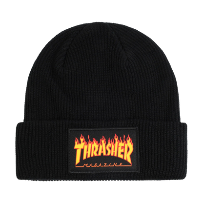 THRASHER FLAME PATCH BEANIE BLACK [verified-image:969bc9f69dbba0956866095920e6dfba56b36f591a357e6ecfb22c9476aab212]