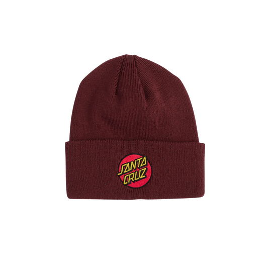 Classic Dot Beanie Long Shoreman Hat Maroon - OS