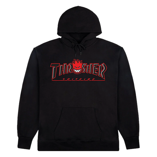 Thrasher x Spitfire Bighead Outline Black Hoodie