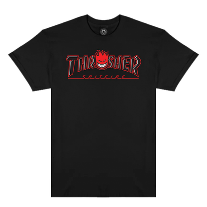 Thrasher x Spitfire Bighead Outline Black Tee